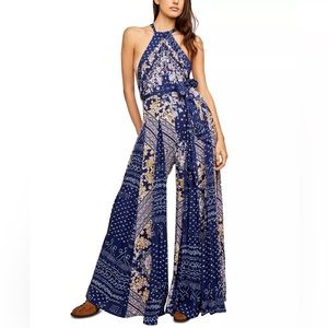Free people rare summer soire jumpsuit in garden combo